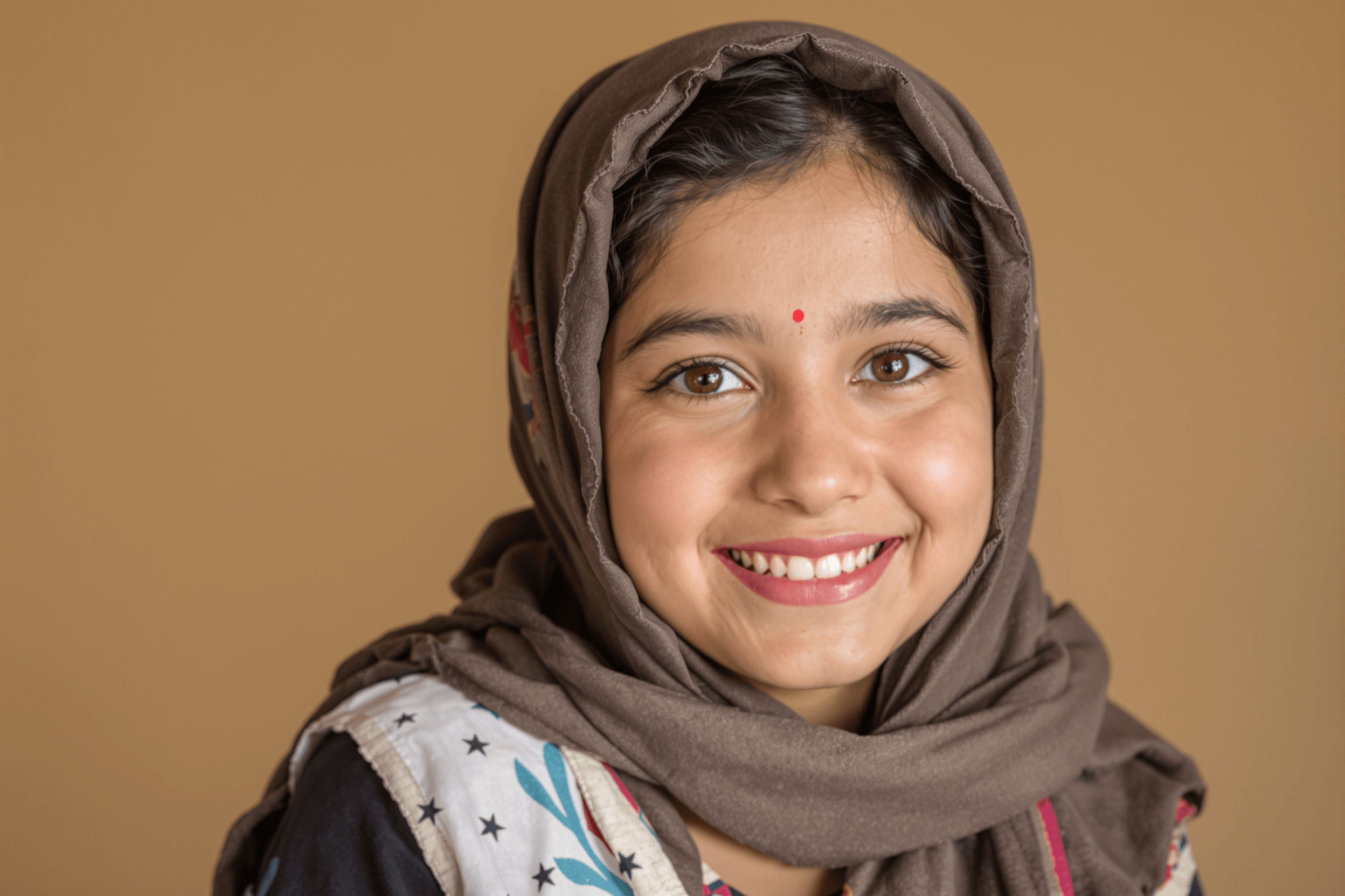 Portrait of Breshna, a 11-year-old child from Afghanistan