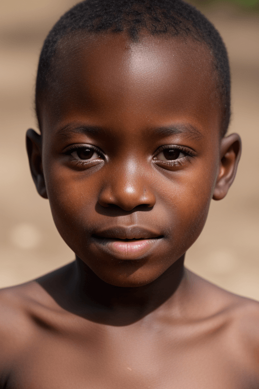 Portrait of Amara, a 8-year-old child from Democratic Republic of Congo