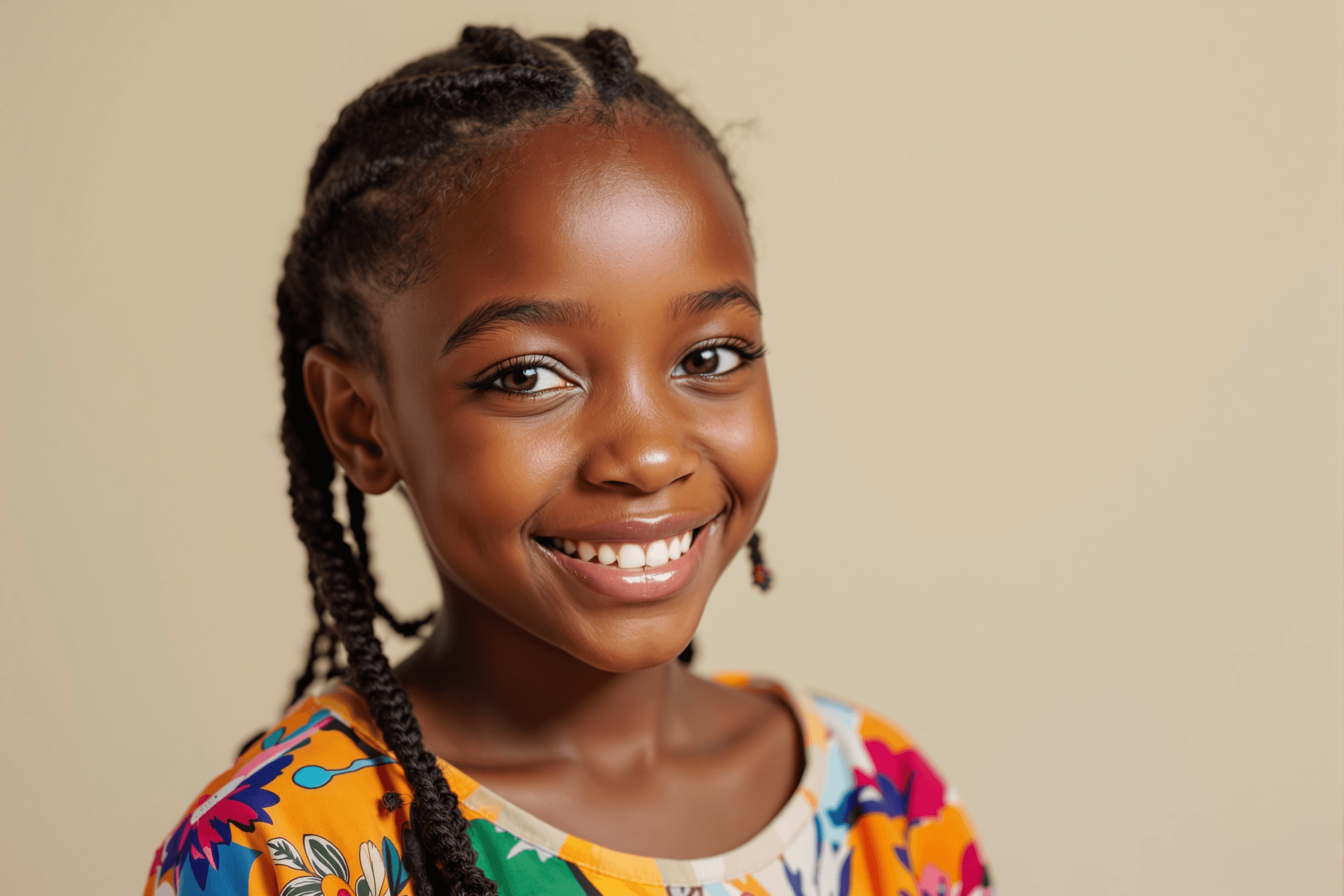 Portrait of Elikia, a 8-year-old child from Democratic Republic of Congo