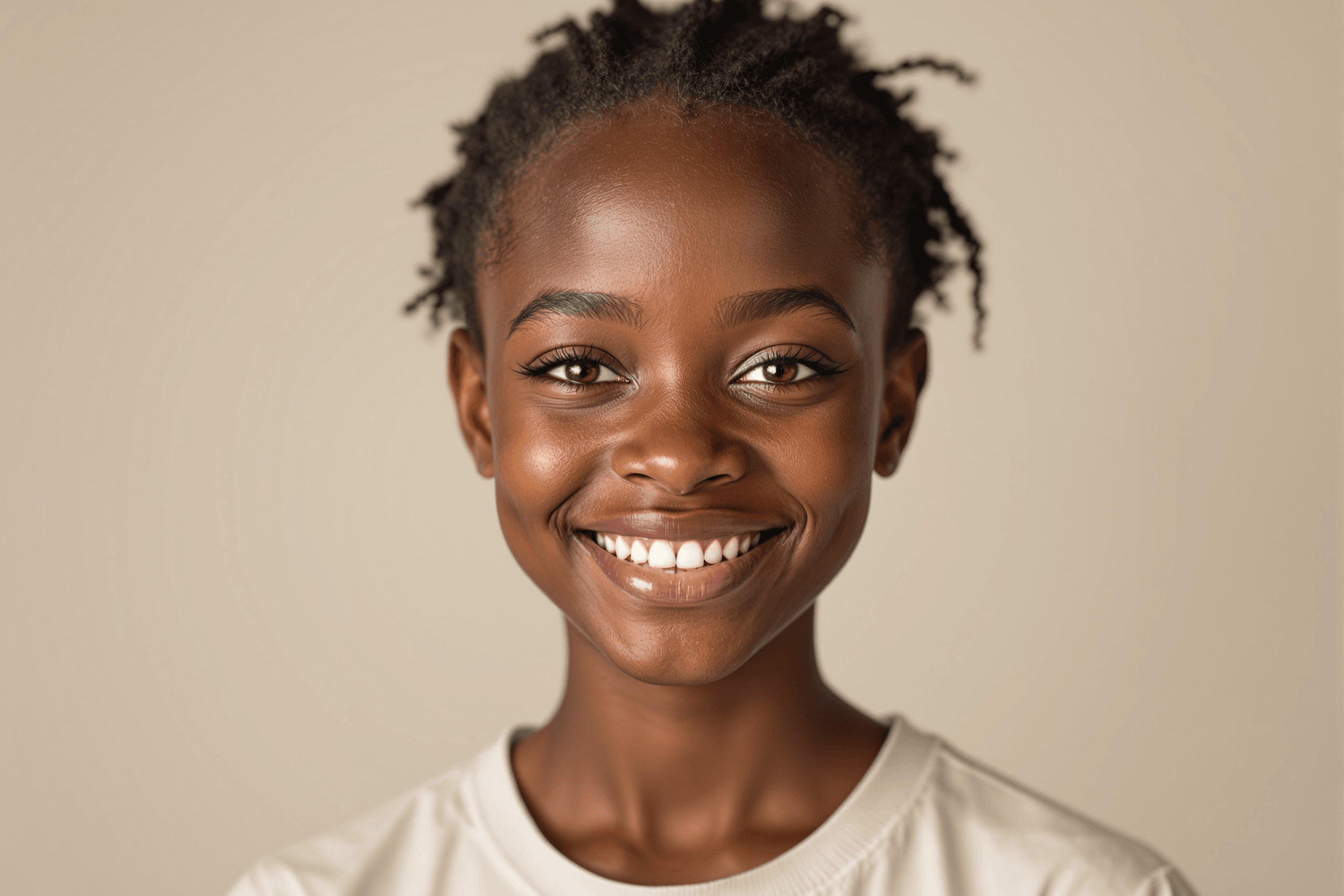 Portrait of Kasinda, a 14-year-old child from Democratic Republic of Congo