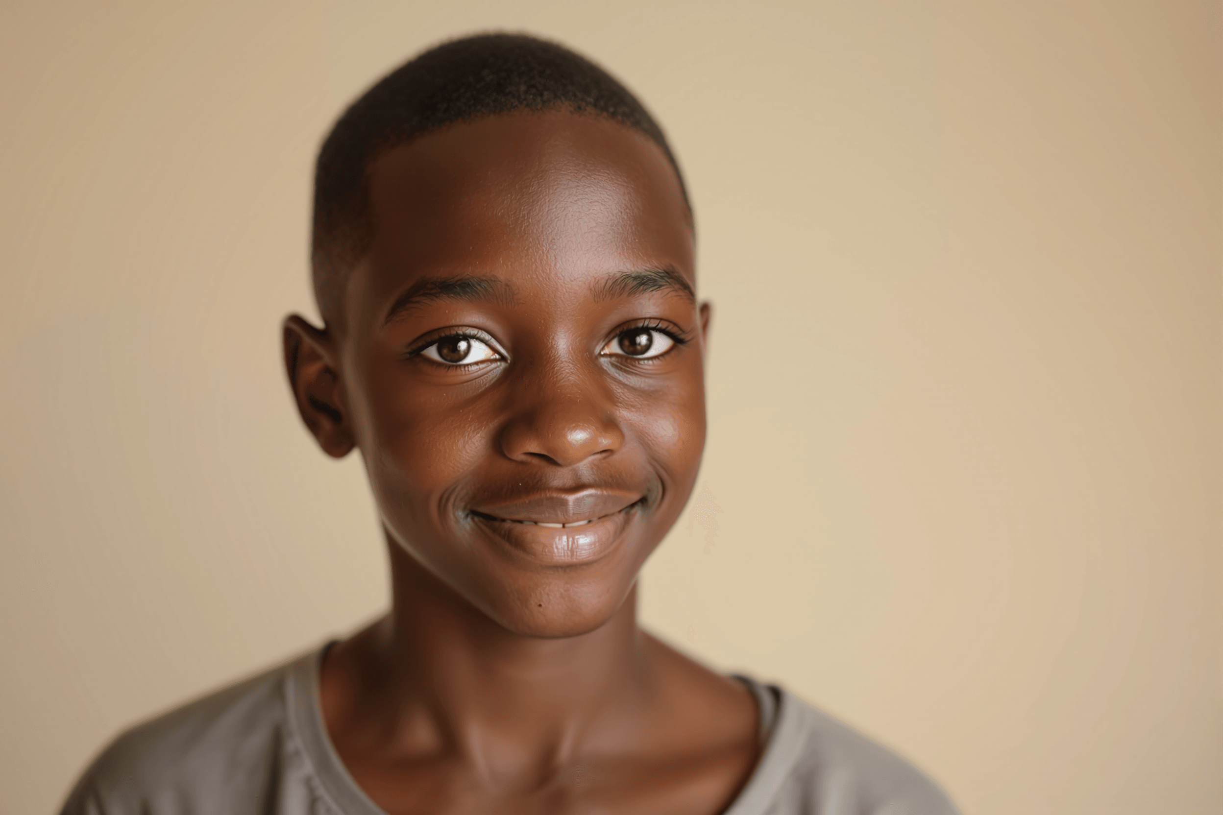 Portrait of Kembo, a 13-year-old child from Democratic Republic of Congo