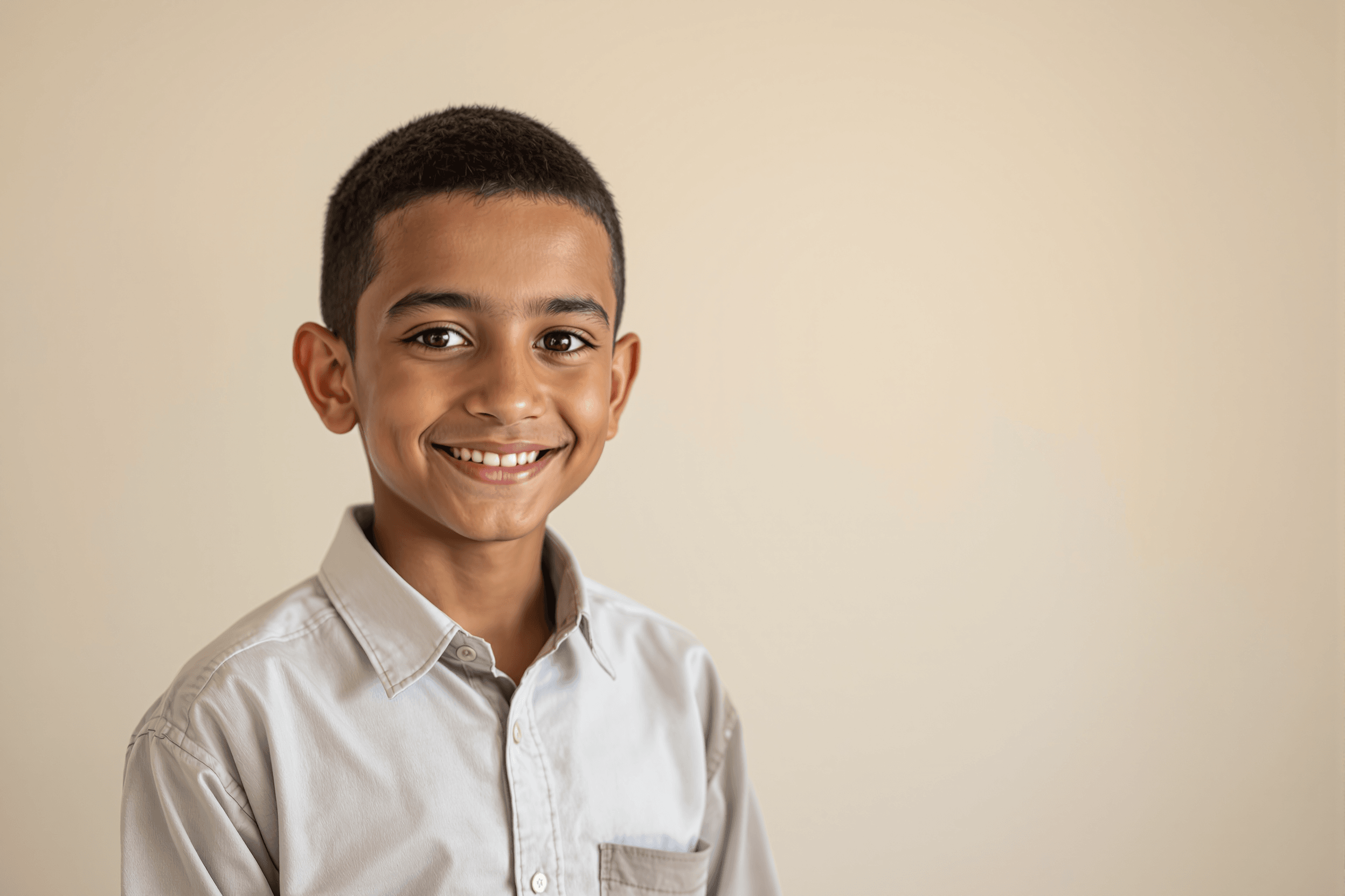 Portrait of Khalil, a 10-year-old child from Palestine